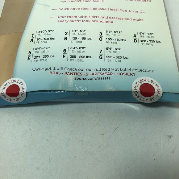 Assets Red Hot Label by SPANX Shaping Pantyhose Super Control Sheers 5E Black C1 - Picture 7 of 9